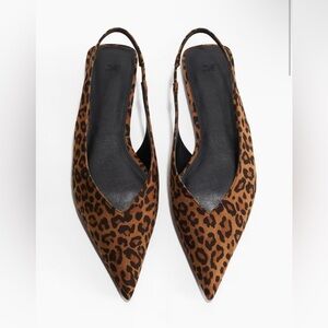 H&M Brown Leopard Print Slingback Heels